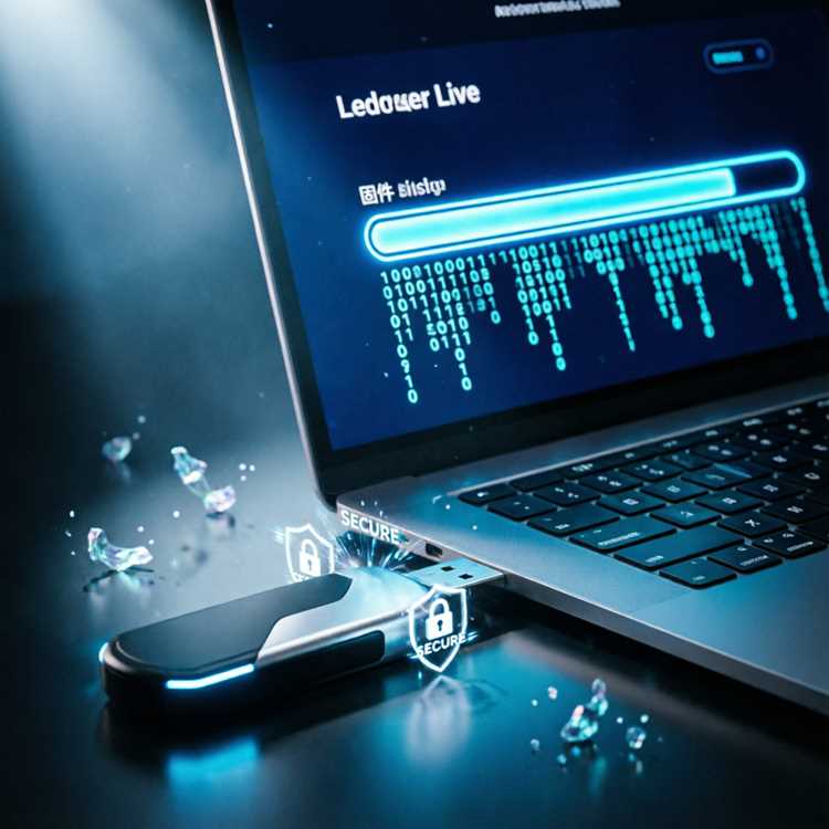 Ledger Live app security interface for firmware update and private key management